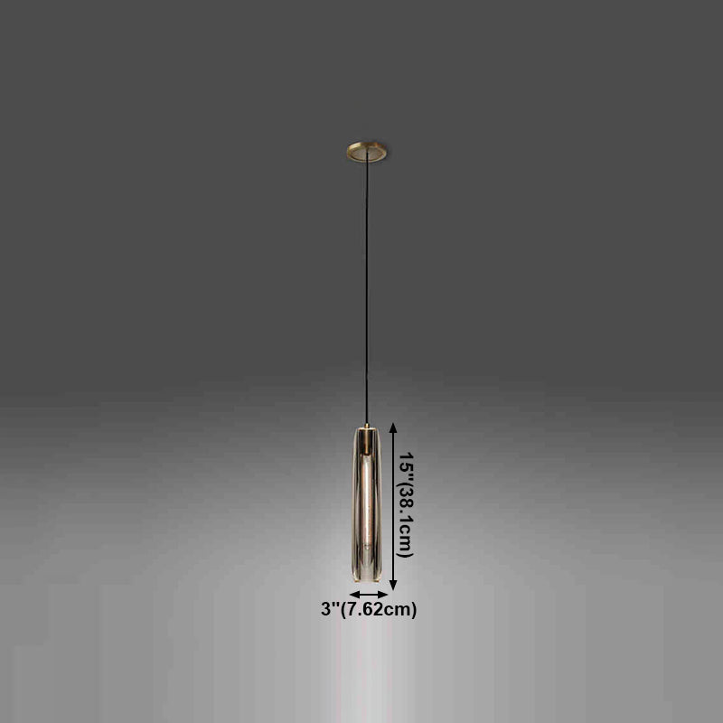 Crystal Pendante Light Contemporary Smoke Grey Pendant lampe pour le salon