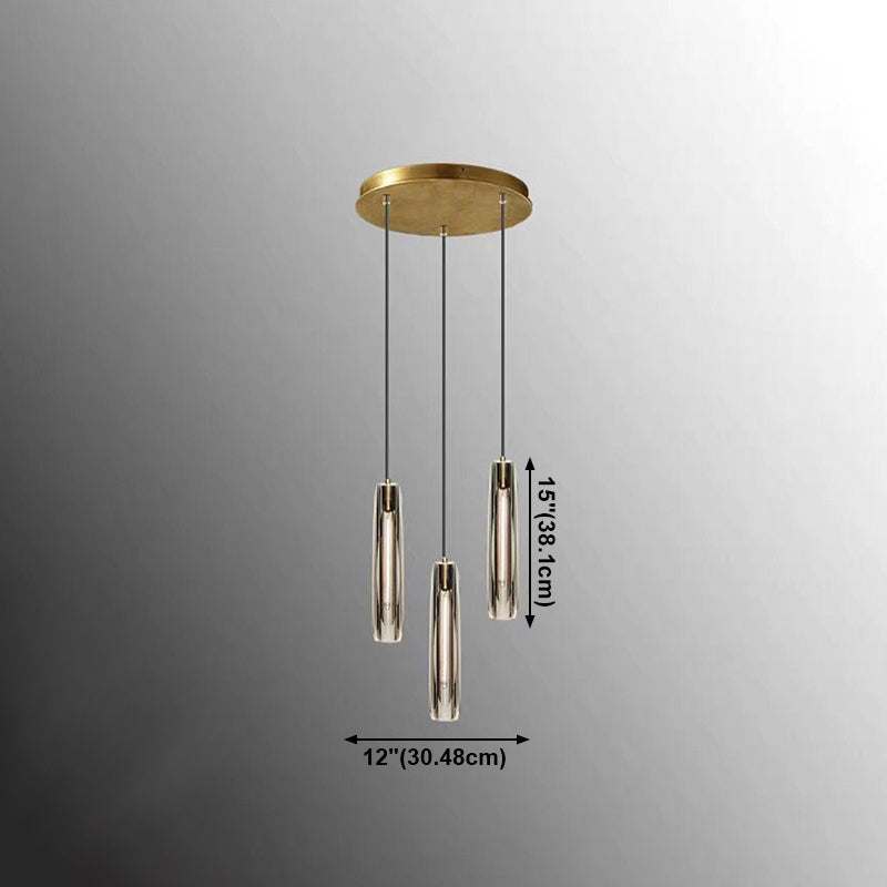 Crystal Pendante Light Contemporary Smoke Grey Pendant lampe pour le salon