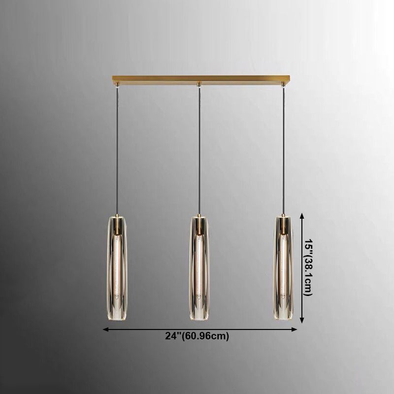 Crystal Pendante Light Contemporary Smoke Grey Pendant lampe pour le salon