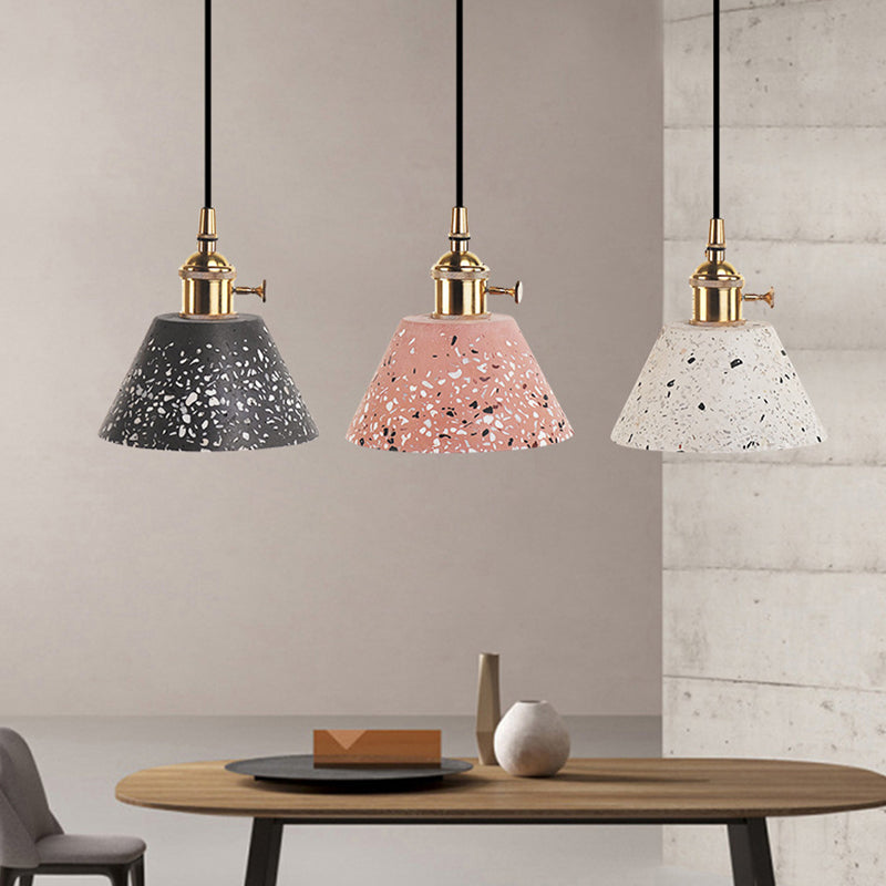 1 Light Pendant Lighting Modern Style Geometric Shape Stone Hanging Lamp for Bedroom