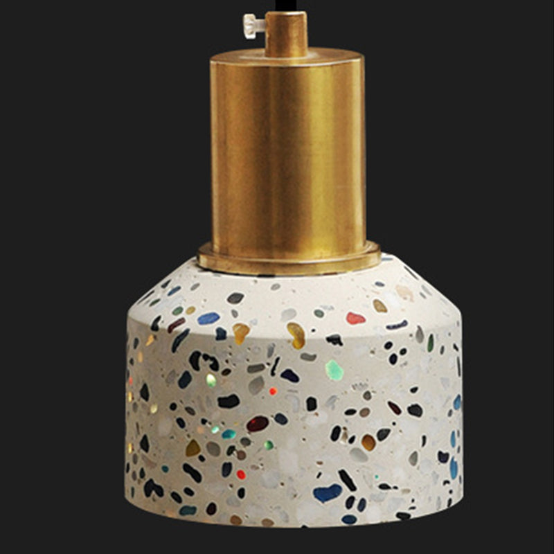 1 Light Pendant Lighting Modern Style Geometric Shape Stone Hanging Lamp for Bedroom