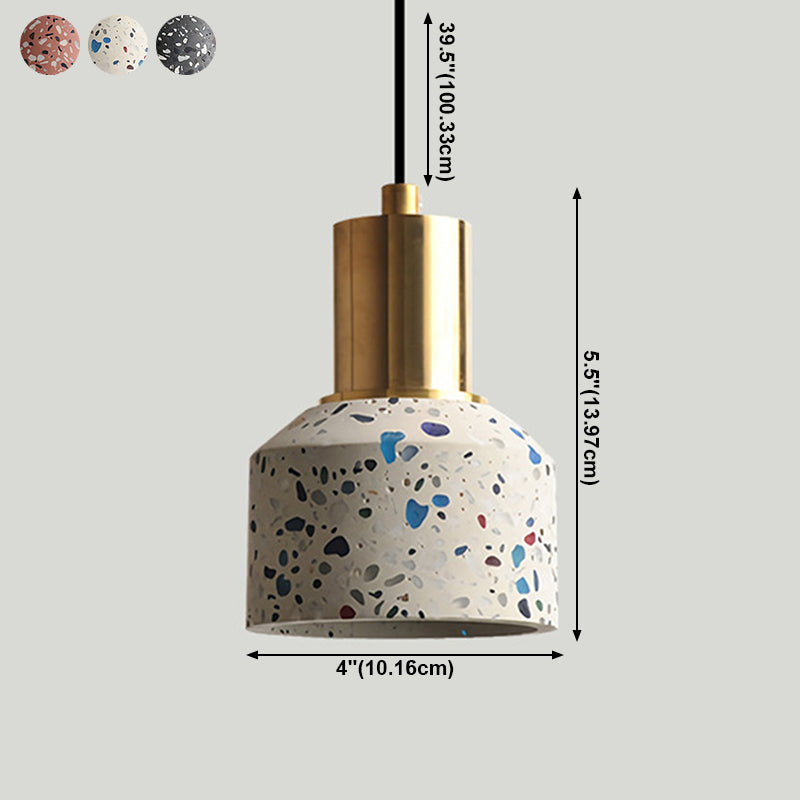 1 Light Pendant Lighting Modern Style Geometric Shape Stone Hanging Lamp for Bedroom