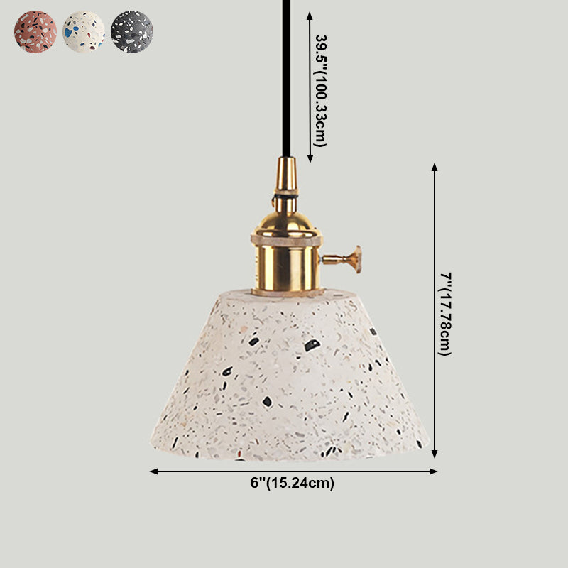 1 Light Pendant Lighting Modern Style Geometric Shape Stone Hanging Lamp for Bedroom