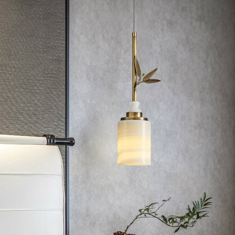 Suspension de style moderne suspendu à la lumière du cylindre en pierre pour chambre à coucher