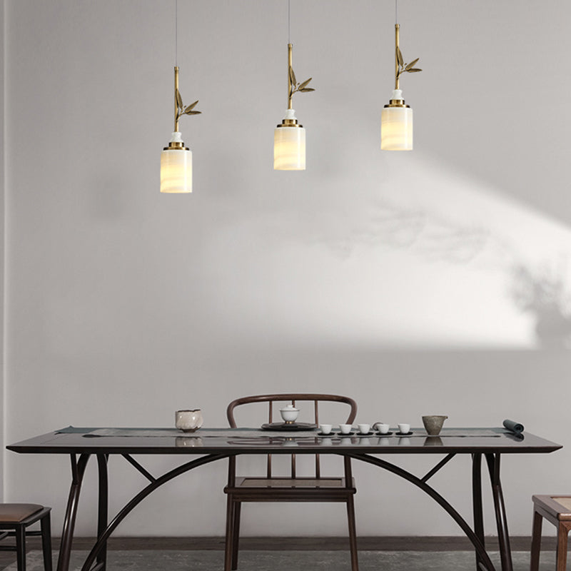 Suspension de style moderne suspendu à la lumière du cylindre en pierre pour chambre à coucher