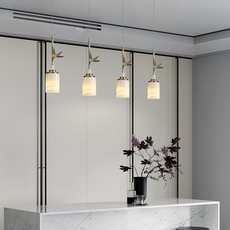 Suspension de style moderne suspendu à la lumière du cylindre en pierre pour chambre à coucher