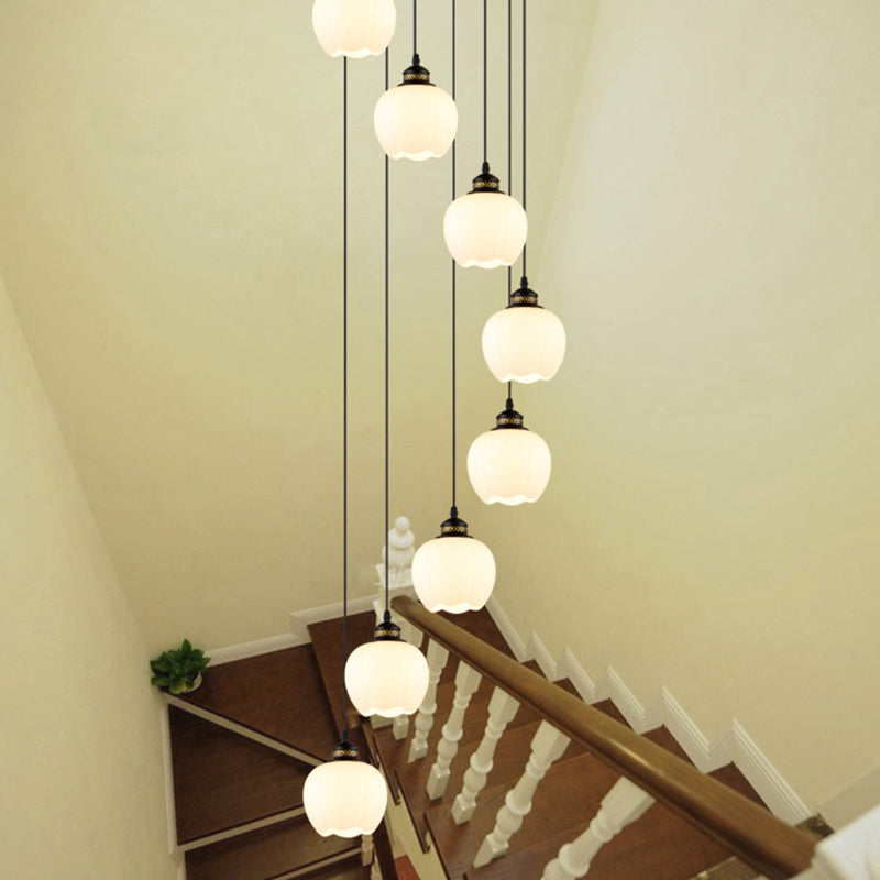 Luminaires suspendus noirs à tête multiples lampe à suspension en métal moderne pour le salon