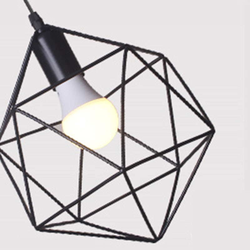 Luminaires suspendus noirs à tête multiples lampe à suspension en métal moderne pour le salon