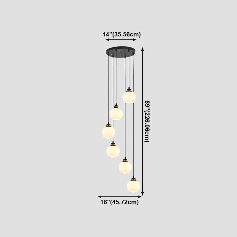 Luminaires suspendus noirs à tête multiples lampe à suspension en métal moderne pour le salon