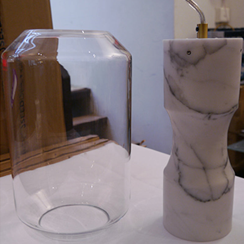 Pendentif de style moderne pierre lumineuse 1 lumière suspendue Lumière en blanc pour le chevet