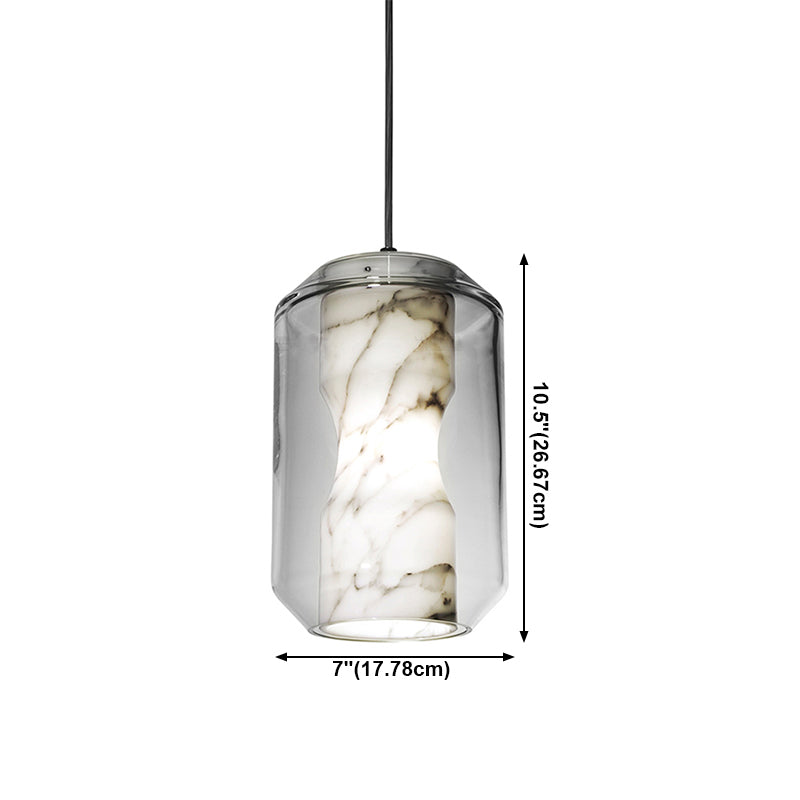 Pendentif de style moderne pierre lumineuse 1 lumière suspendue Lumière en blanc pour le chevet