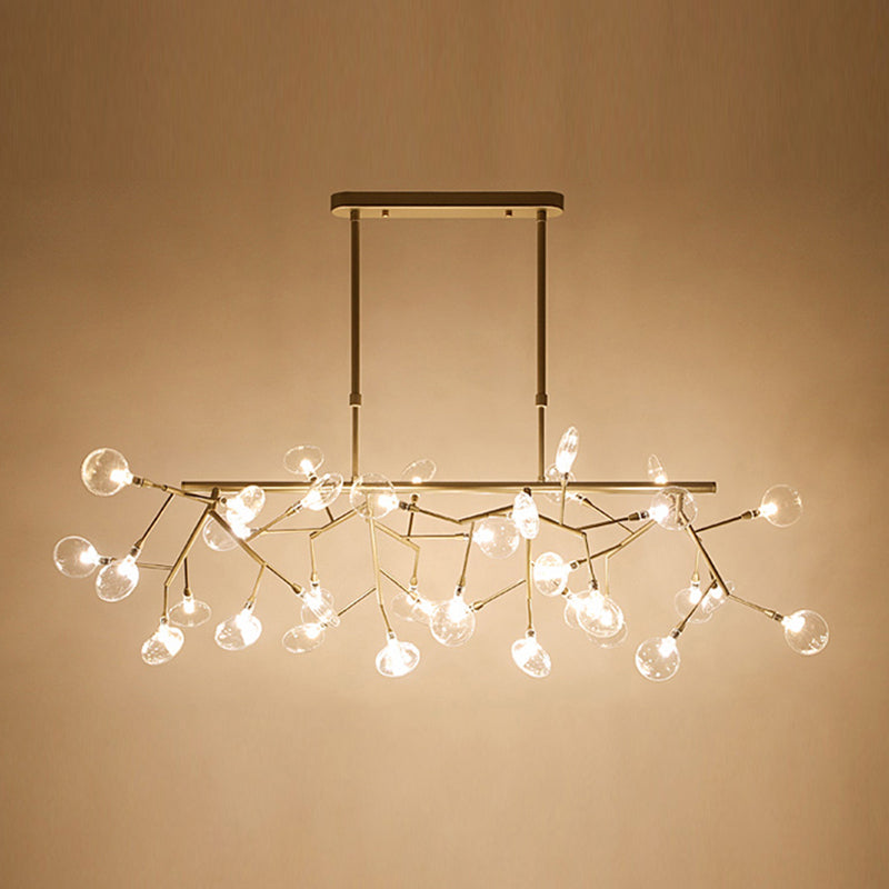 Firewcord Shape Island Lights Modern Style Acrylic Metal Chandelier Lights For Dining Room