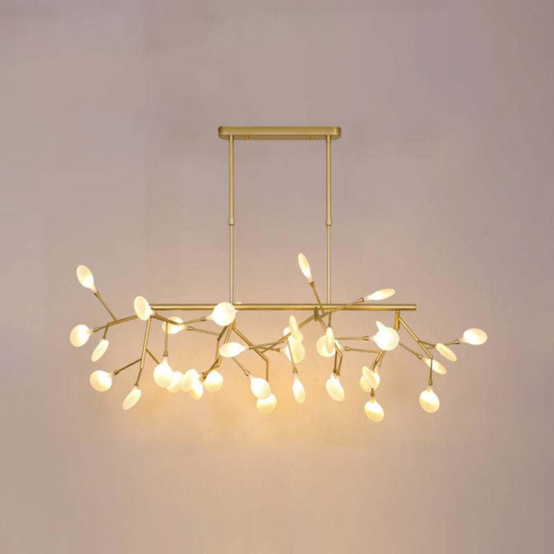 Firewcord Shape Island Lights Modern Style Acrylic Metal Chandelier Lights For Dining Room