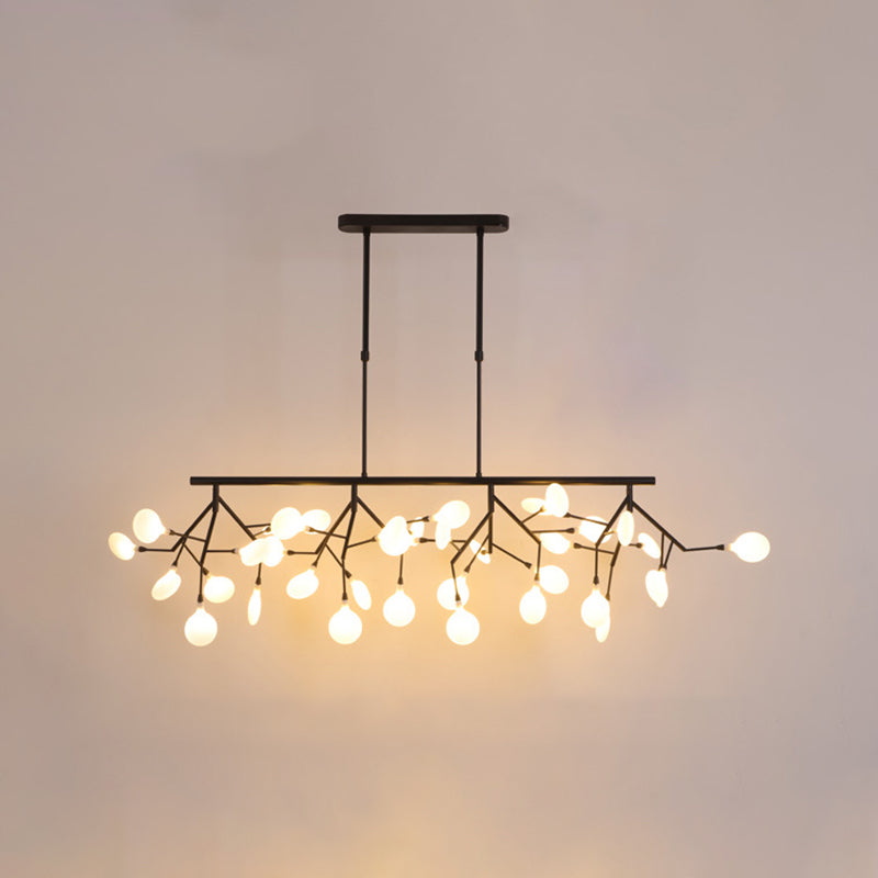 Firewcord Shape Island Lights Modern Style Acrylic Metal Chandelier Lights For Dining Room