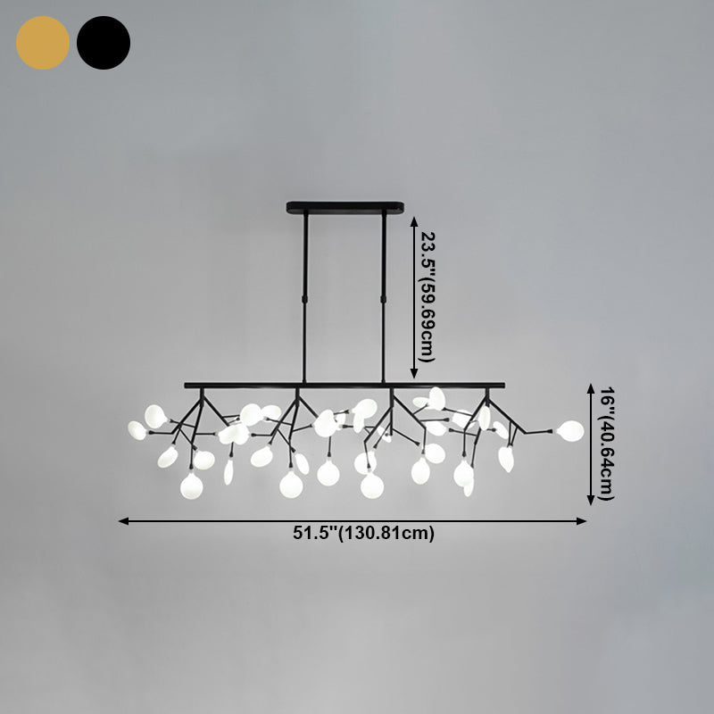 Firewcord Shape Island Lights Modern Style Acrylic Metal Chandelier Lights For Dining Room