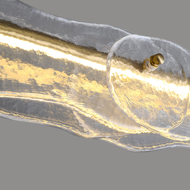 1-leichte Inselbeleuchtung minimaler Stil Linearer Formglasanhänger Beleuchtung