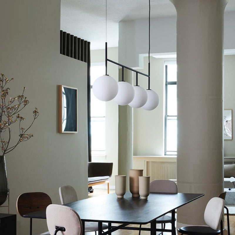 Moderne Esselinsel Leichte runde Glasschatten Hängende Leuchte für Esszimmer