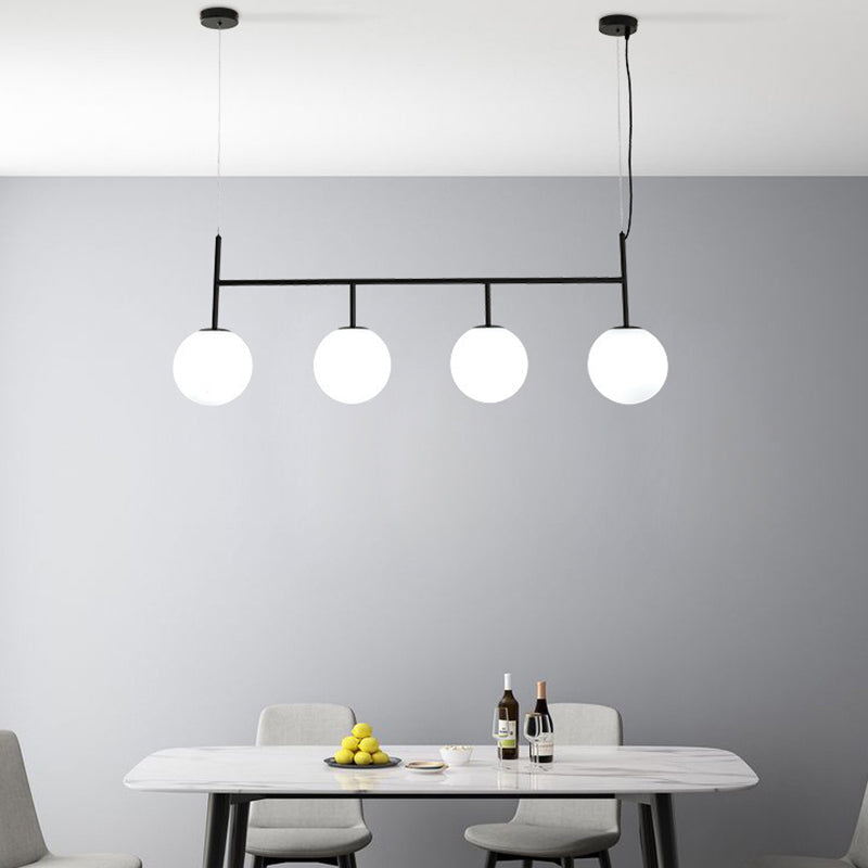 Moderne Esselinsel Leichte runde Glasschatten Hängende Leuchte für Esszimmer