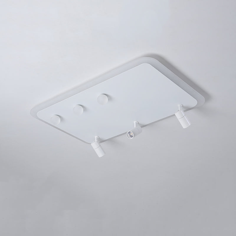 White Flush Mount Ceiling Light LED Ceiling Lamp Fixture with Spotlights for Bedroom