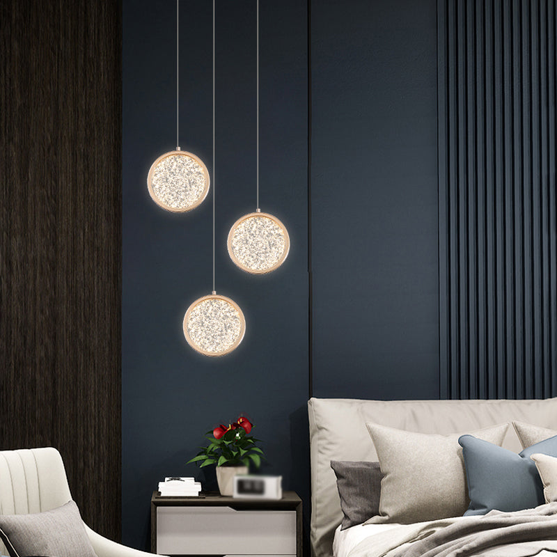 Pendentif multi-lumière rond en or