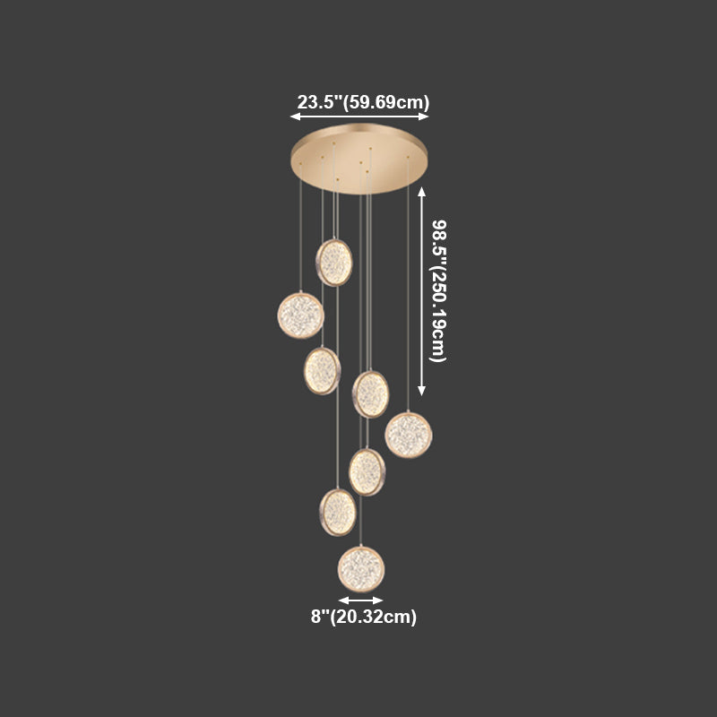 Pendentif multi-lumière rond en or