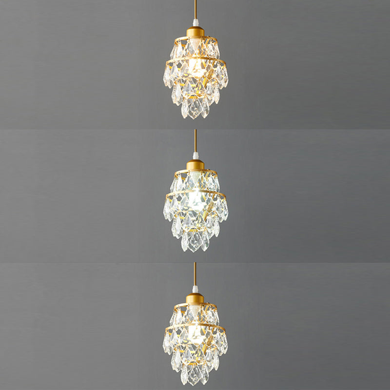 Petite lampe suspendue en cristal élégant