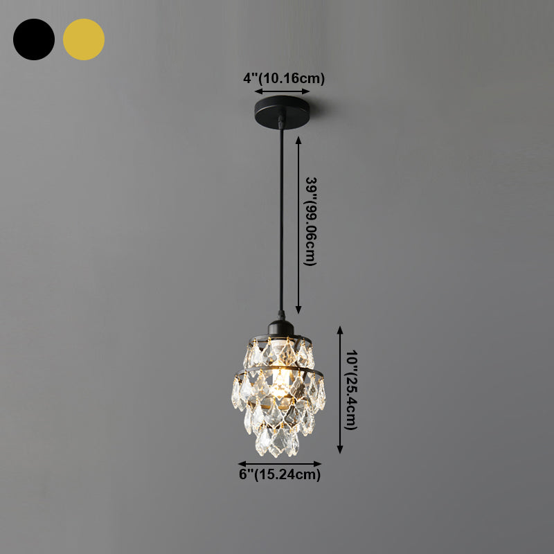 Petite lampe suspendue en cristal élégant