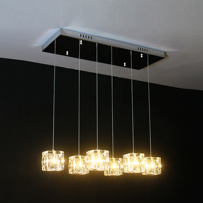 Cube Shape Crystal Pendant Light Contemporain multiple suspendu pour les escaliers