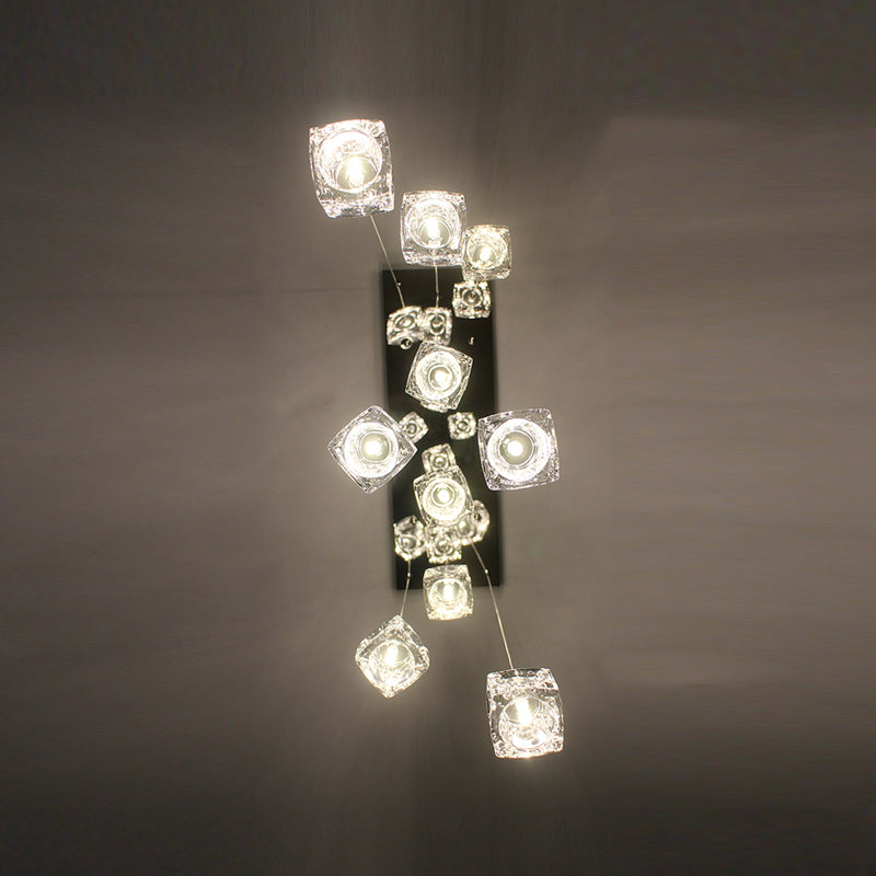 Cube Shape Crystal Pendant Light Contemporain multiple suspendu pour les escaliers