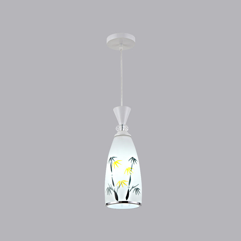 Moderne stijl hanglamp lichte print glazen schaduw suspensie licht voor eetkamer