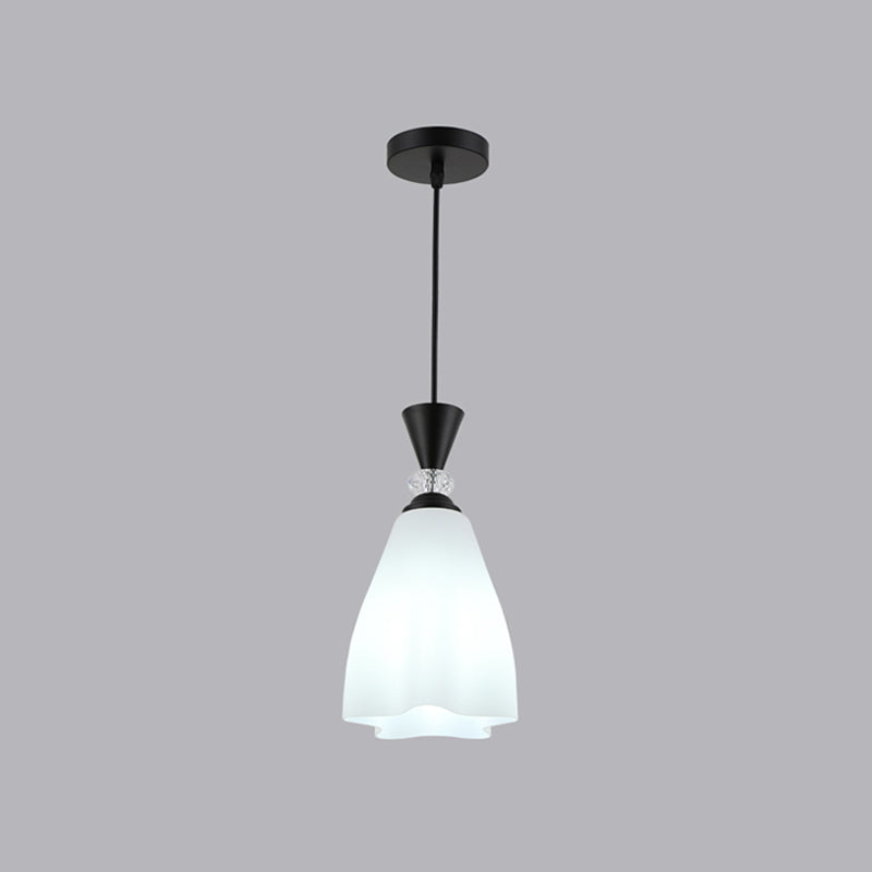 Bloemen diner hanglampverlichting minimalistisch wit glas hangende verlichtingsarmatuur