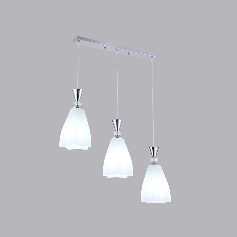 Bloemen diner hanglampverlichting minimalistisch wit glas hangende verlichtingsarmatuur