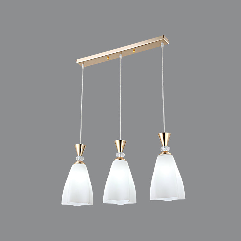 Bloemen diner hanglampverlichting minimalistisch wit glas hangende verlichtingsarmatuur