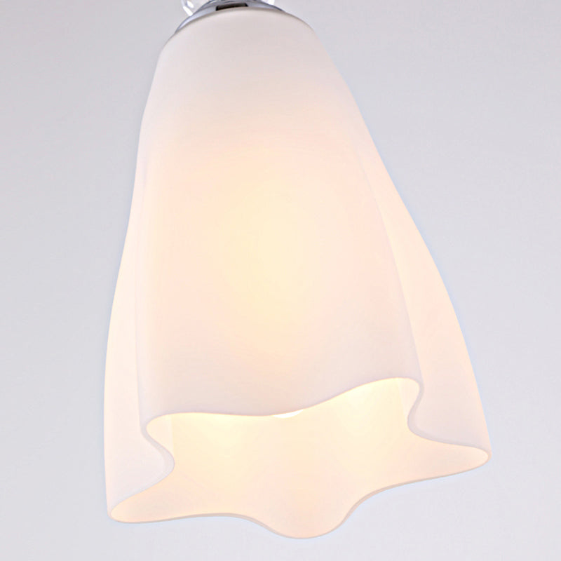 Bloemen diner hanglampverlichting minimalistisch wit glas hangende verlichtingsarmatuur