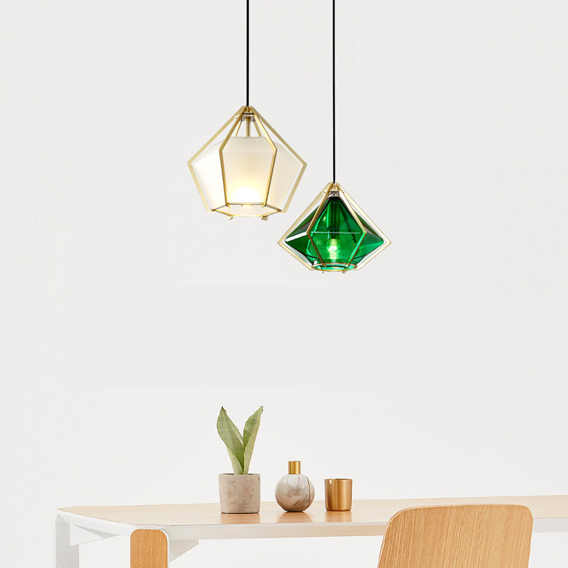 Pendoir en verre post-moderne Lumière de coucher de chevet à 1 lumière