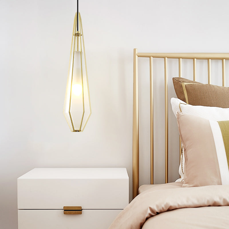 Pendoir en verre post-moderne Lumière de coucher de chevet à 1 lumière