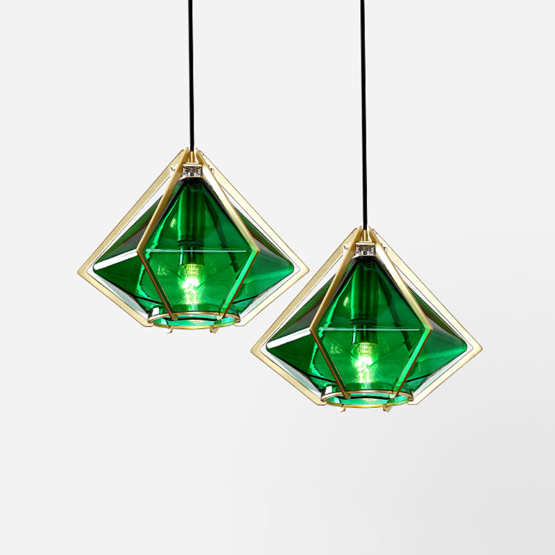 Pendoir en verre post-moderne Lumière de coucher de chevet à 1 lumière