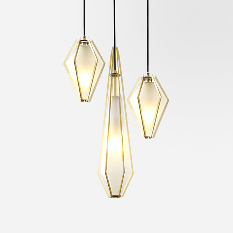 Pendoir en verre post-moderne Lumière de coucher de chevet à 1 lumière