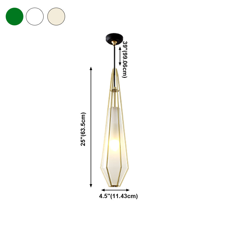 Pendoir en verre post-moderne Lumière de coucher de chevet à 1 lumière