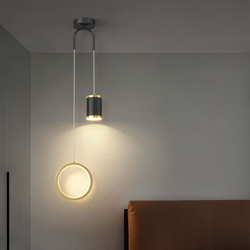 Géométrie Forme pendentielle Light Nordic Metal Devide LED Suspension LAMPE
