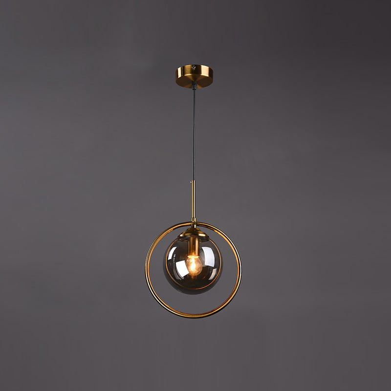 Luminaires suspendus en métal Globe lampe de suspension nordique avec nuance en verre