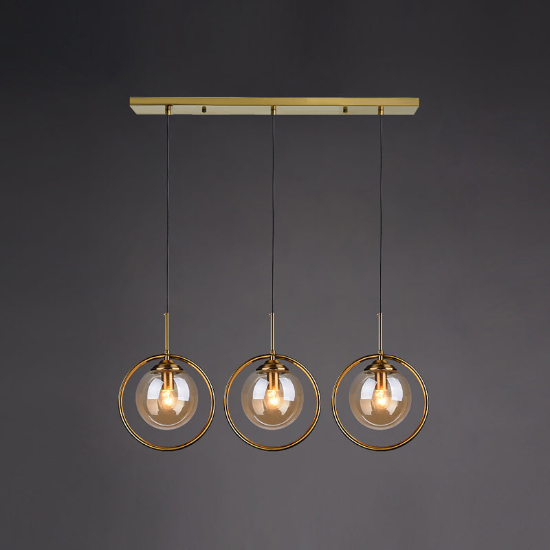 Luminaires suspendus en métal Globe lampe de suspension nordique avec nuance en verre