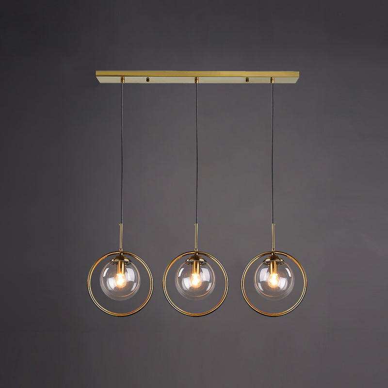 Luminaires suspendus en métal Globe lampe de suspension nordique avec nuance en verre