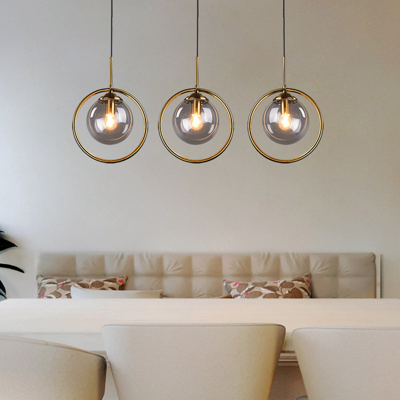 Luminaires suspendus en métal Globe lampe de suspension nordique avec nuance en verre