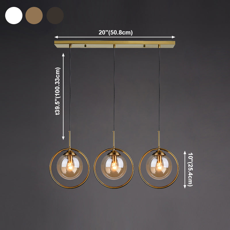 Luminaires suspendus en métal Globe lampe de suspension nordique avec nuance en verre