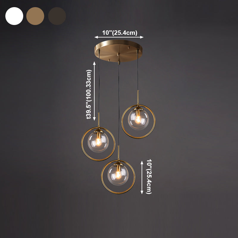 Luminaires suspendus en métal Globe lampe de suspension nordique avec nuance en verre