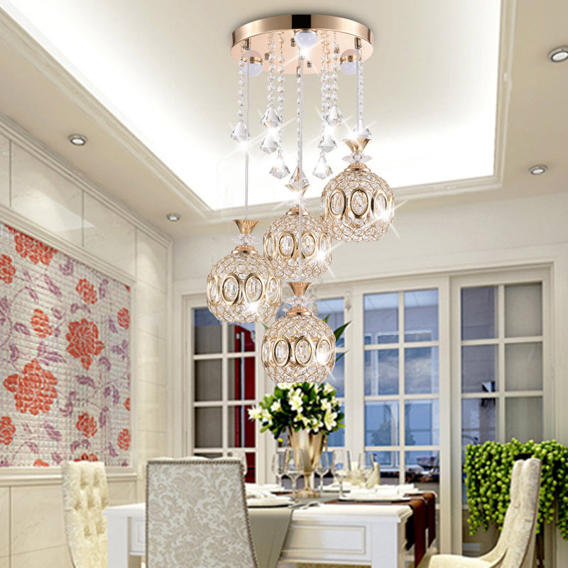Globe hanglamp lamp armatuur moderne kristallen multi -light hangende lamp voor eetkamer