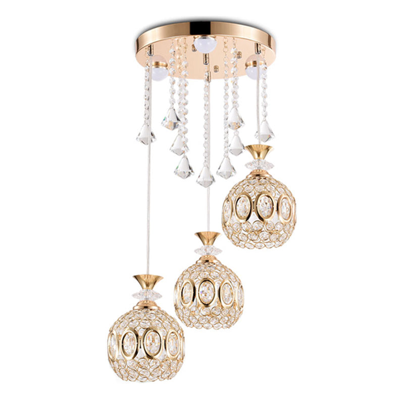 Globe hanglamp lamp armatuur moderne kristallen multi -light hangende lamp voor eetkamer