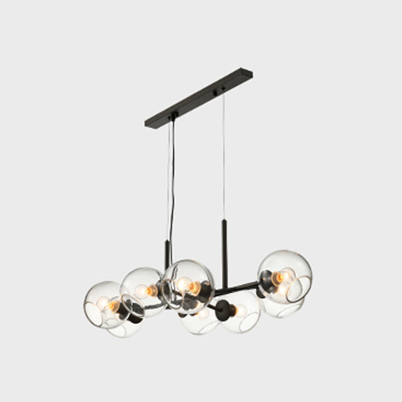 Nordic Modern Dining Chandelier Lamp Simple Glass Shade Ceiling Hanging Light for Kitchen