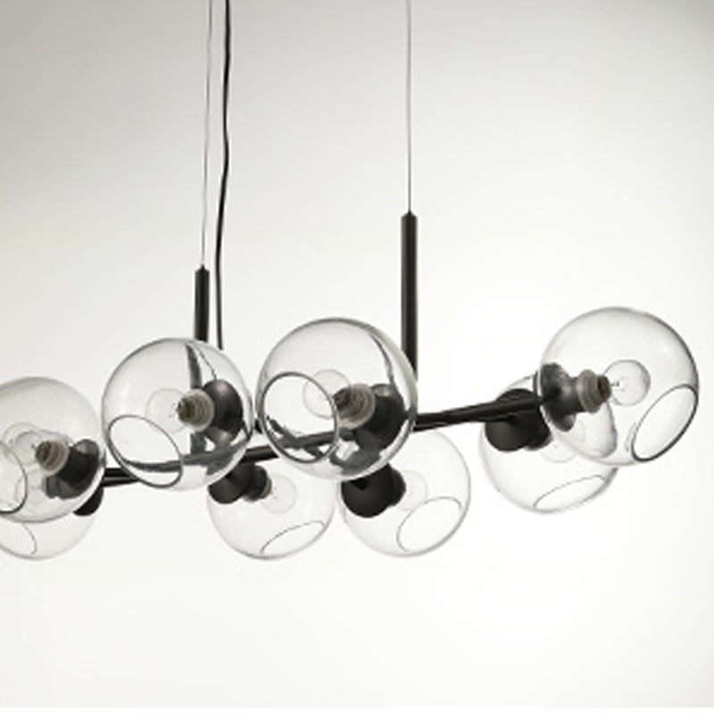Nordic Modern Dining Chandelier Lamp Simple Glass Shade Ceiling Hanging Light for Kitchen